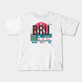 Brussels (BRU) Airport // Sunset Baggage Tag Kids T-Shirt